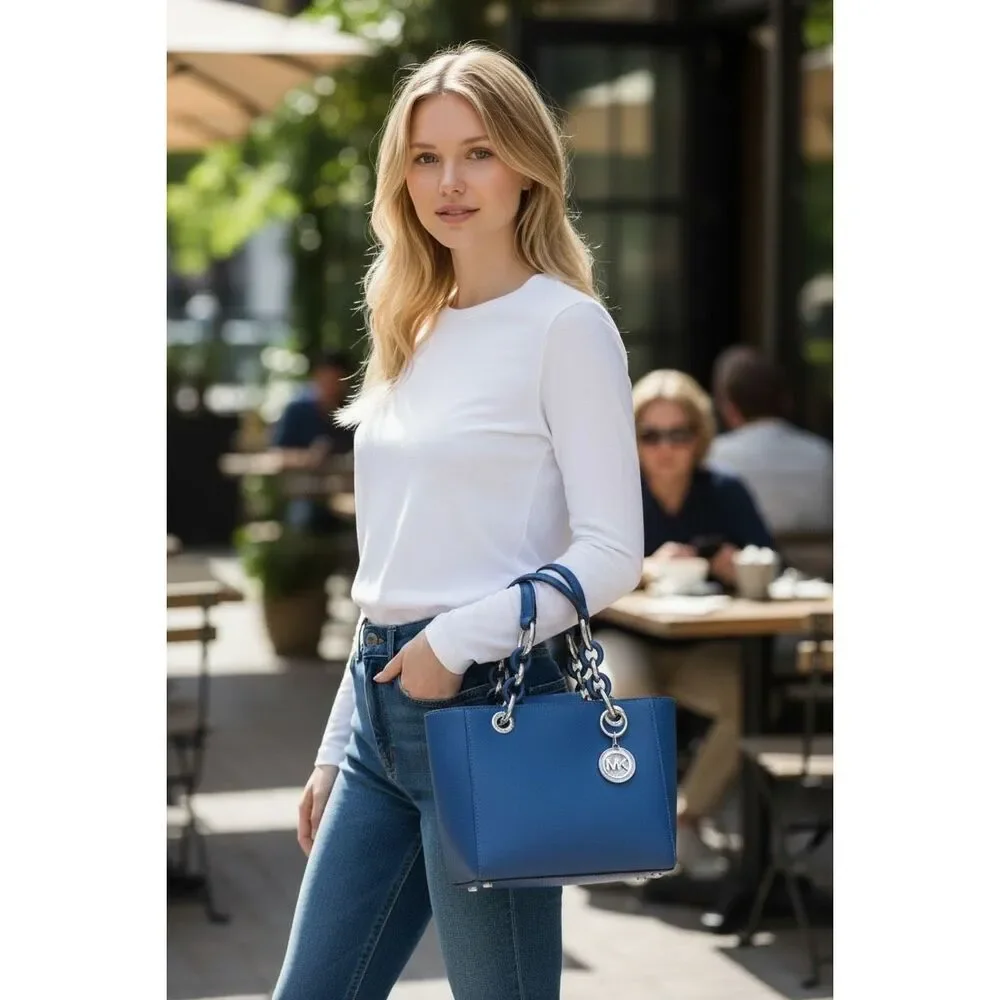 Michael Kors Small, Blue Sky Leather Tote